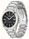 Hugo Boss Strike Black Dial Silver Steel Strap Watch for Men - 1514170
