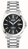 Hugo Boss Strike Black Dial Silver Steel Strap Watch for Men - 1514170