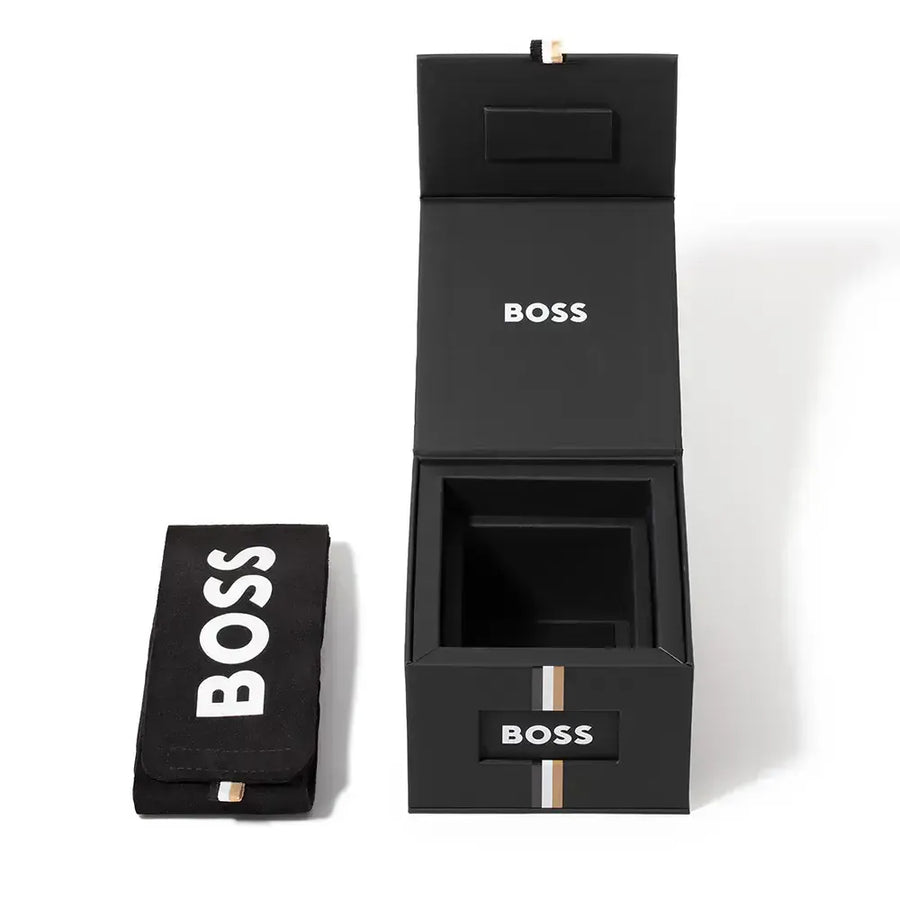 Hugo Boss Strike Chronograph Black Dial Black Steel Strap Watch for Men - 1514291