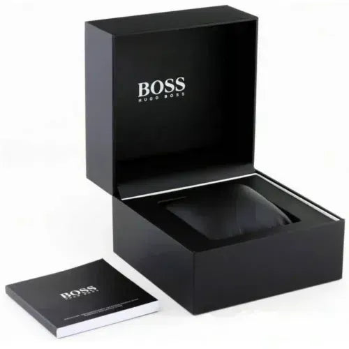 Hugo Boss Strike Chronograph Black Dial Silver Steel Strap Watch for Men - 1514290