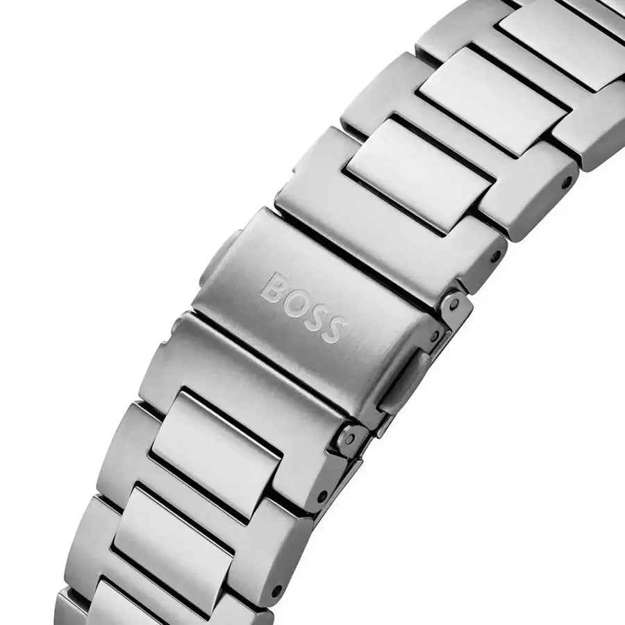 Hugo Boss Strike Chronograph Blue Dial Silver Steel Strap Watch for Men - 1514240