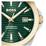 Hugo Boss Strike Green Dial Silver Steel Strap Watch for Men - 1514173