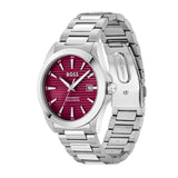Hugo Boss Strike Red Dial Silver Steel Strap Watch for Men - 1514174