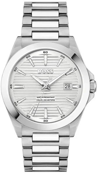 Hugo Boss Strike Silver Dial Silver Steel Strap Watch for Men - 1514176