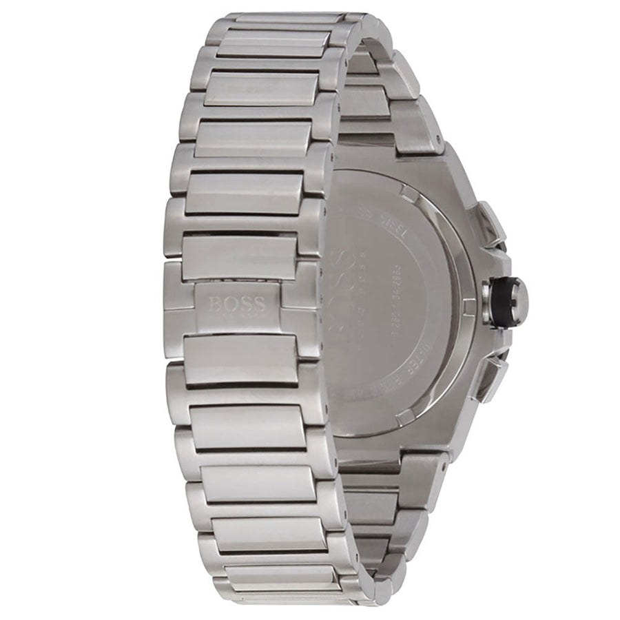 Hugo Boss Supernova Chronograph Black Dial Silver Steel Strap Watch for Men - 1513359