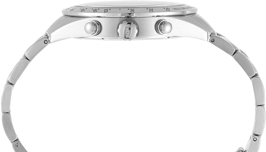 Hugo Boss Talent Blue Dial Silver Steel Strap Watch for Men - 1513582