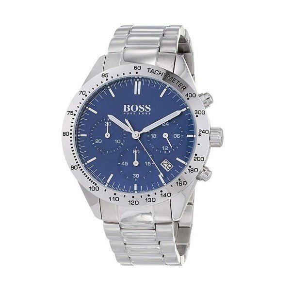 Hugo Boss Talent Blue Dial Silver Steel Strap Watch for Men - 1513582