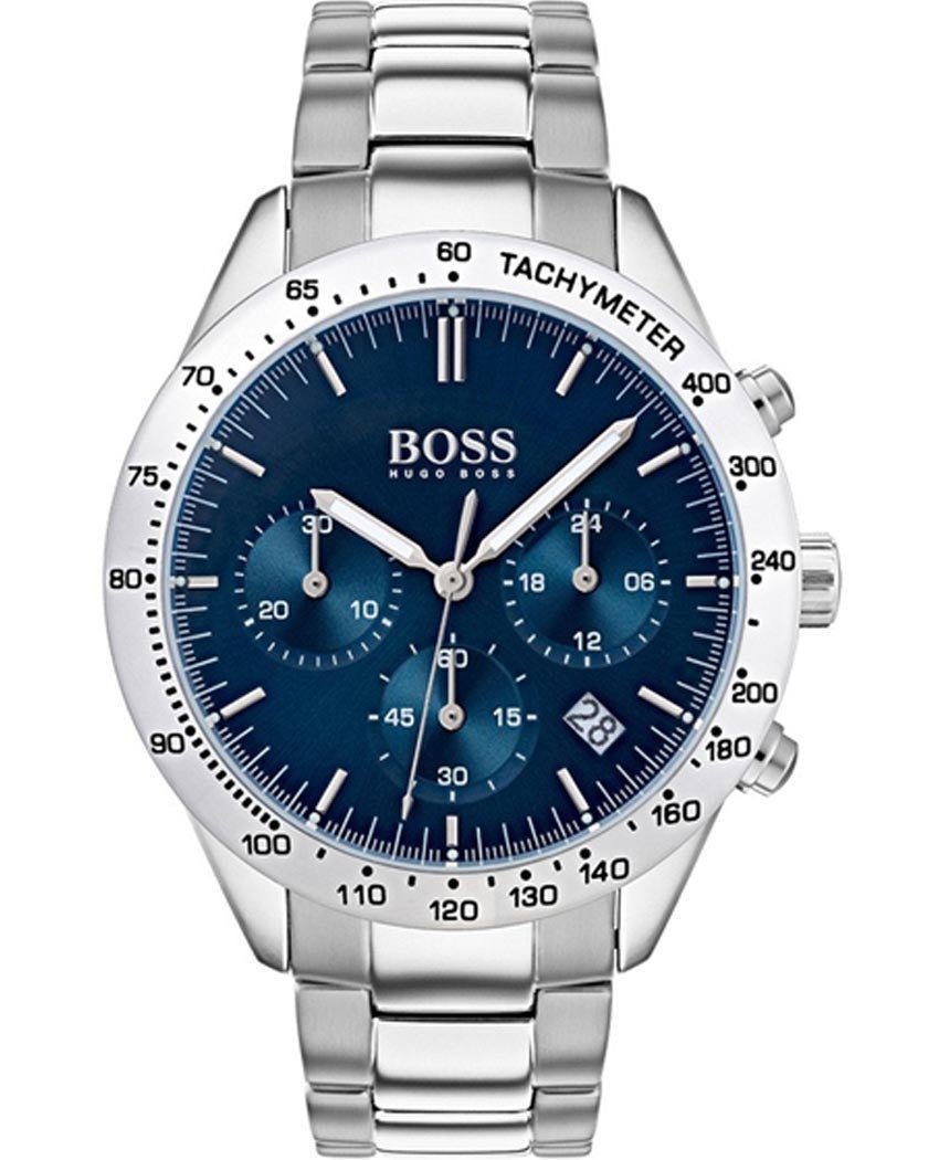 Hugo Boss Talent Blue Dial Silver Steel Strap Watch for Men - 1513582