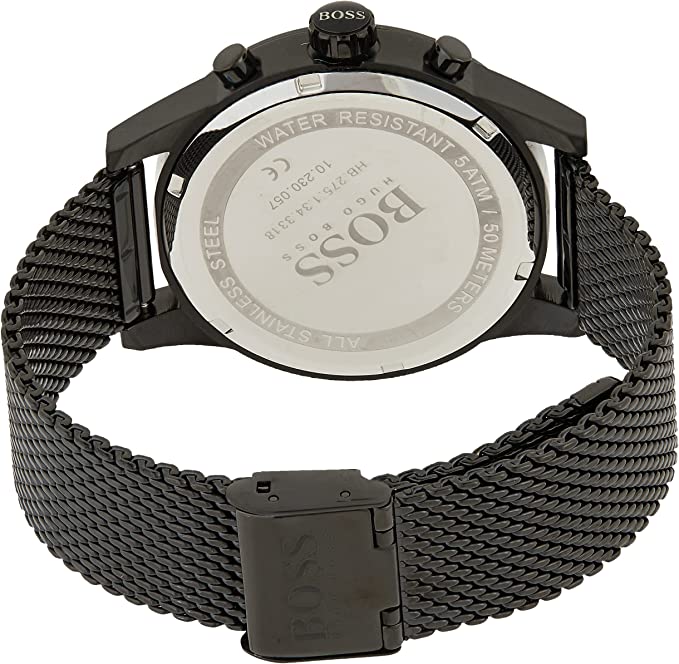 Hugo Boss Talent Gunmetal Dial Grey Mesh Bracelet Watch for Men - 1513637