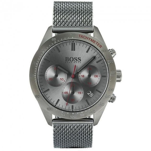 Hugo Boss Talent Gunmetal Dial Grey Mesh Bracelet Watch for Men - 1513637