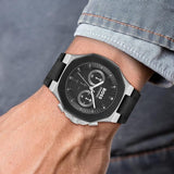 Hugo Boss Taper Chronograph Black Dial Black Leather Strap Watch for Men - 1514085