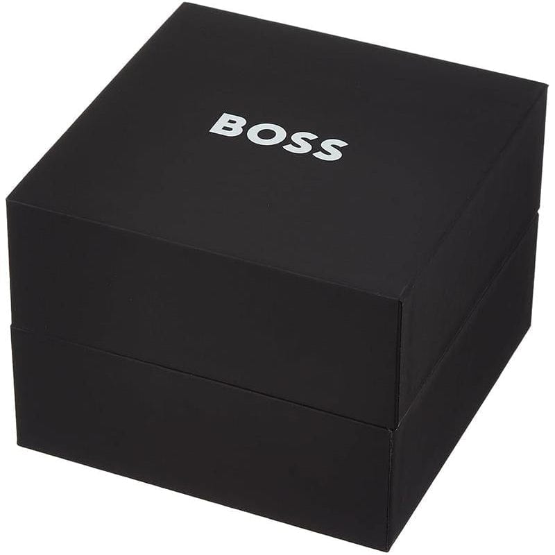 Hugo Boss Taper Chronograph Black Dial Black Leather Strap Watch for Men - 1514089