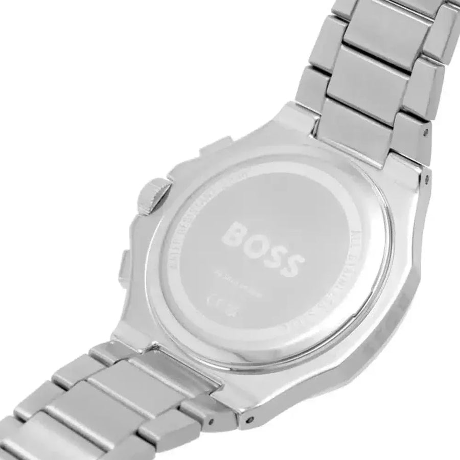 Hugo Boss Taper Chronograph White Dial Silver Steel Strap Watch for Men - 1514087
