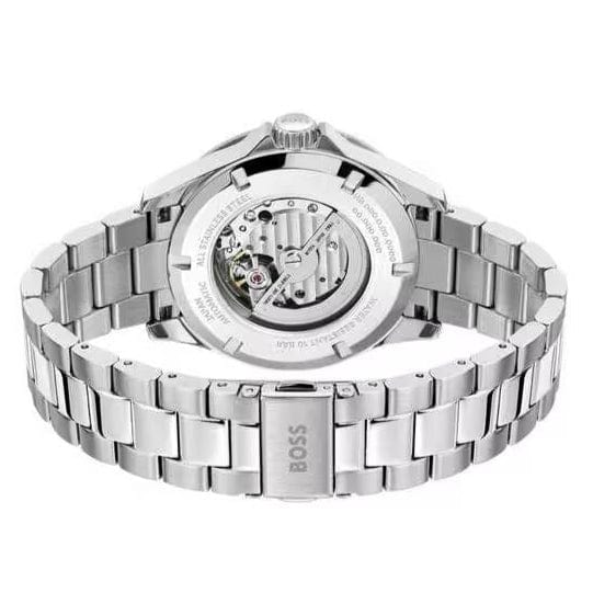 Hugo Boss Troper Automatic Chronograph Green Dial Silver Steel Strap Watch for Men - 1514200