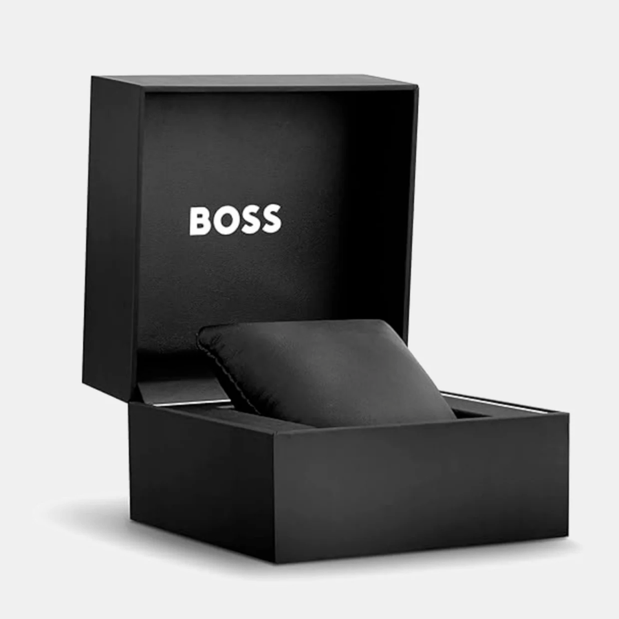 Hugo Boss Troper Chronograph Automatic Black Dial Silver Steel Strap Watch for Men - 1514202