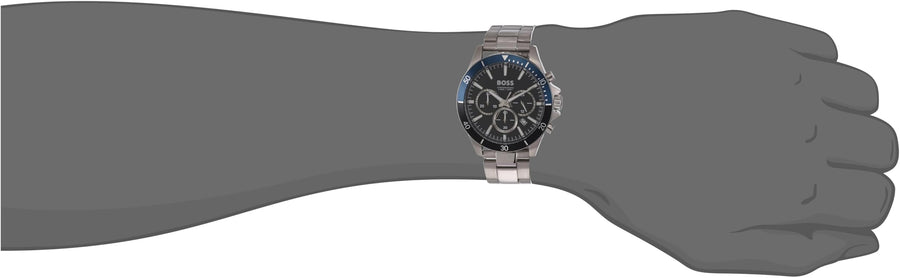 Hugo Boss Troper Chronograph Black Dial Silver Steel Strap Watch For Men - 1514101