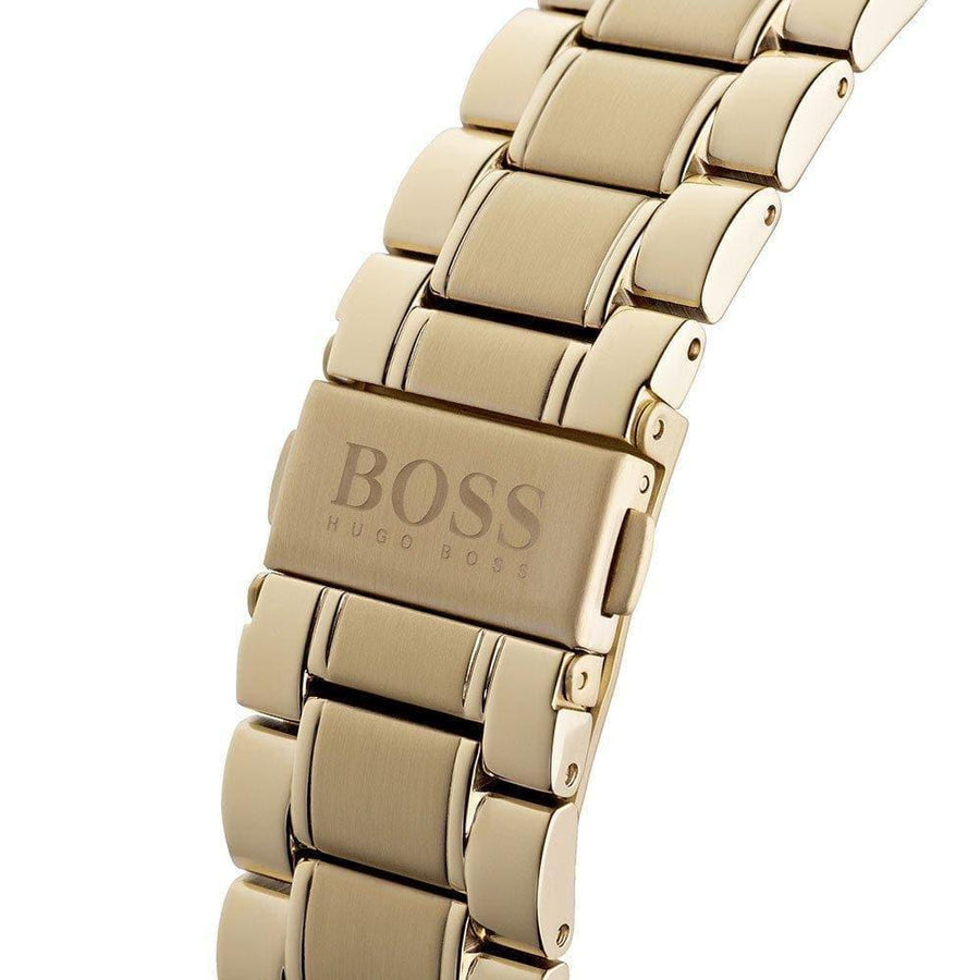 Hugo Boss Trophy White Dial Gold Steel Strap Watch for Men - 1513631