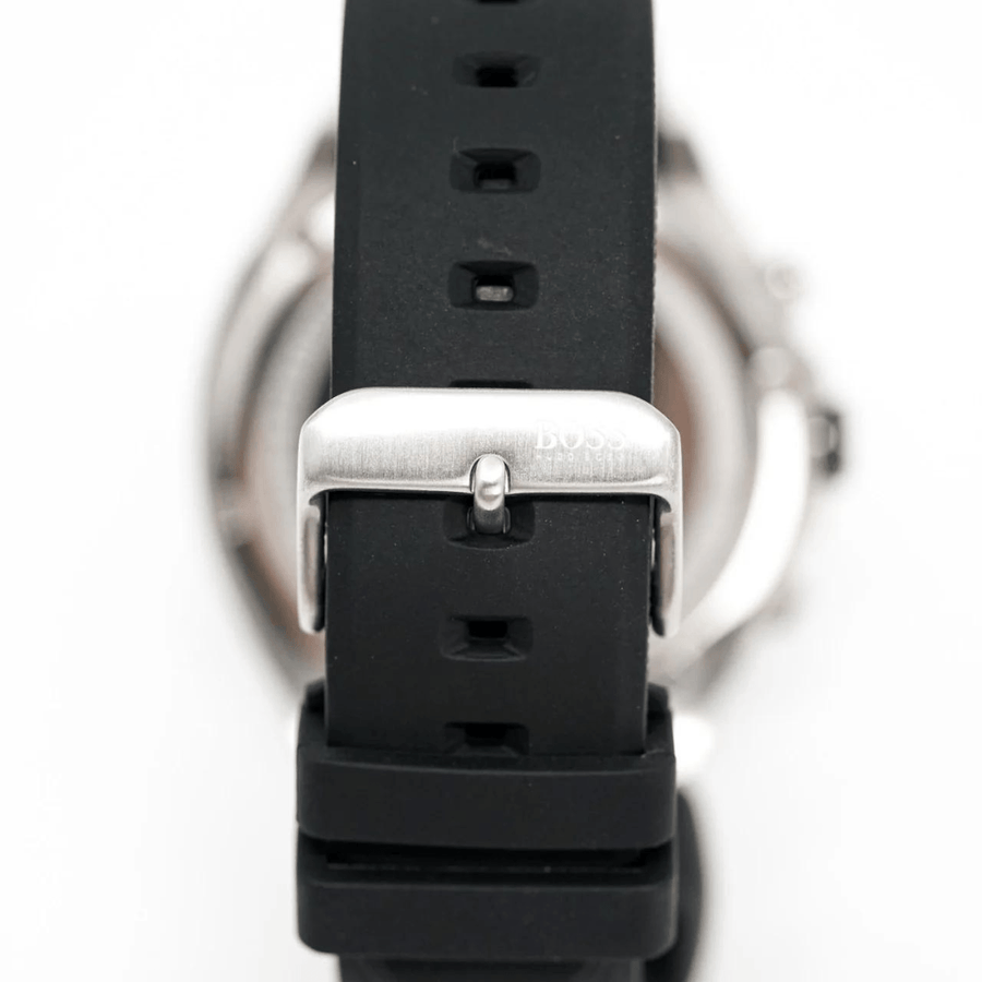 Hugo Boss Velocity Black Dial Black Leather Strap Watch for Men - 1513716
