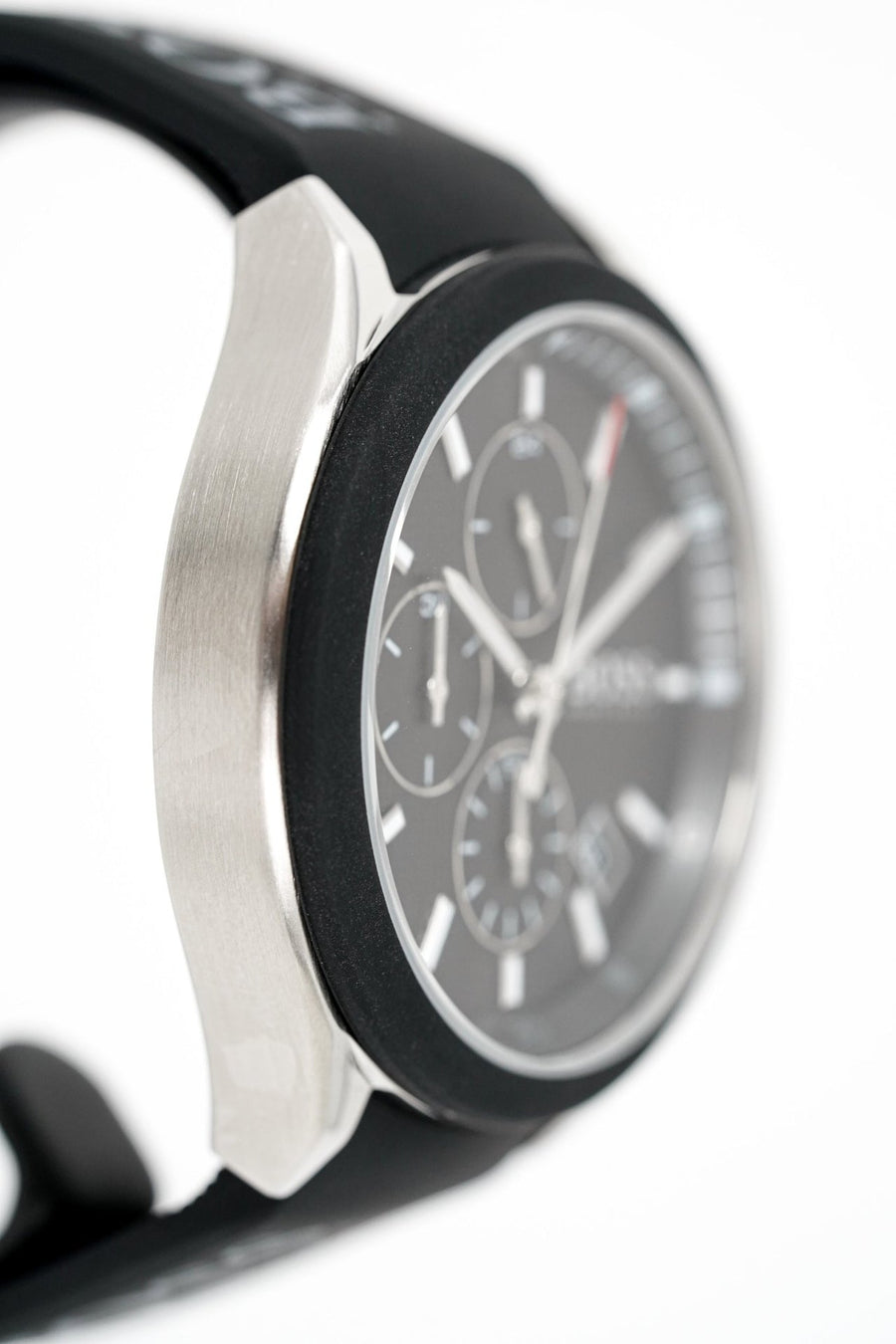Hugo Boss Velocity Black Dial Black Leather Strap Watch for Men - 1513716