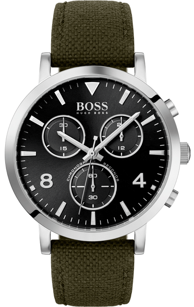 Hugo Boss Vesada Grey Dial Green Nylon Strap Watch for Men - 1513692