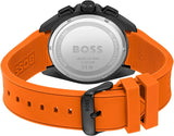 Hugo Boss Volane Black Dial Orange Silicone Strap Watch for Men - 1513957