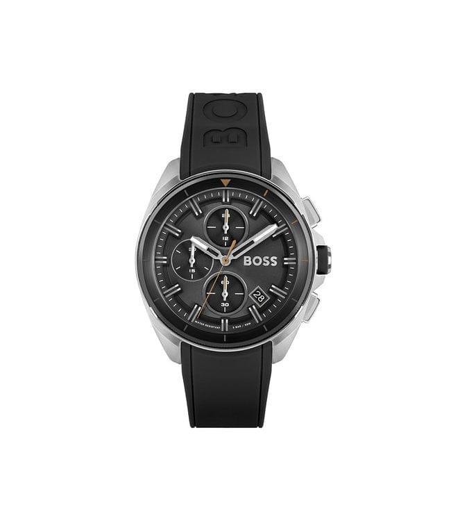 Hugo Boss Volane Grey Dial Black Silicone Strap Watch for Men - 1513953
