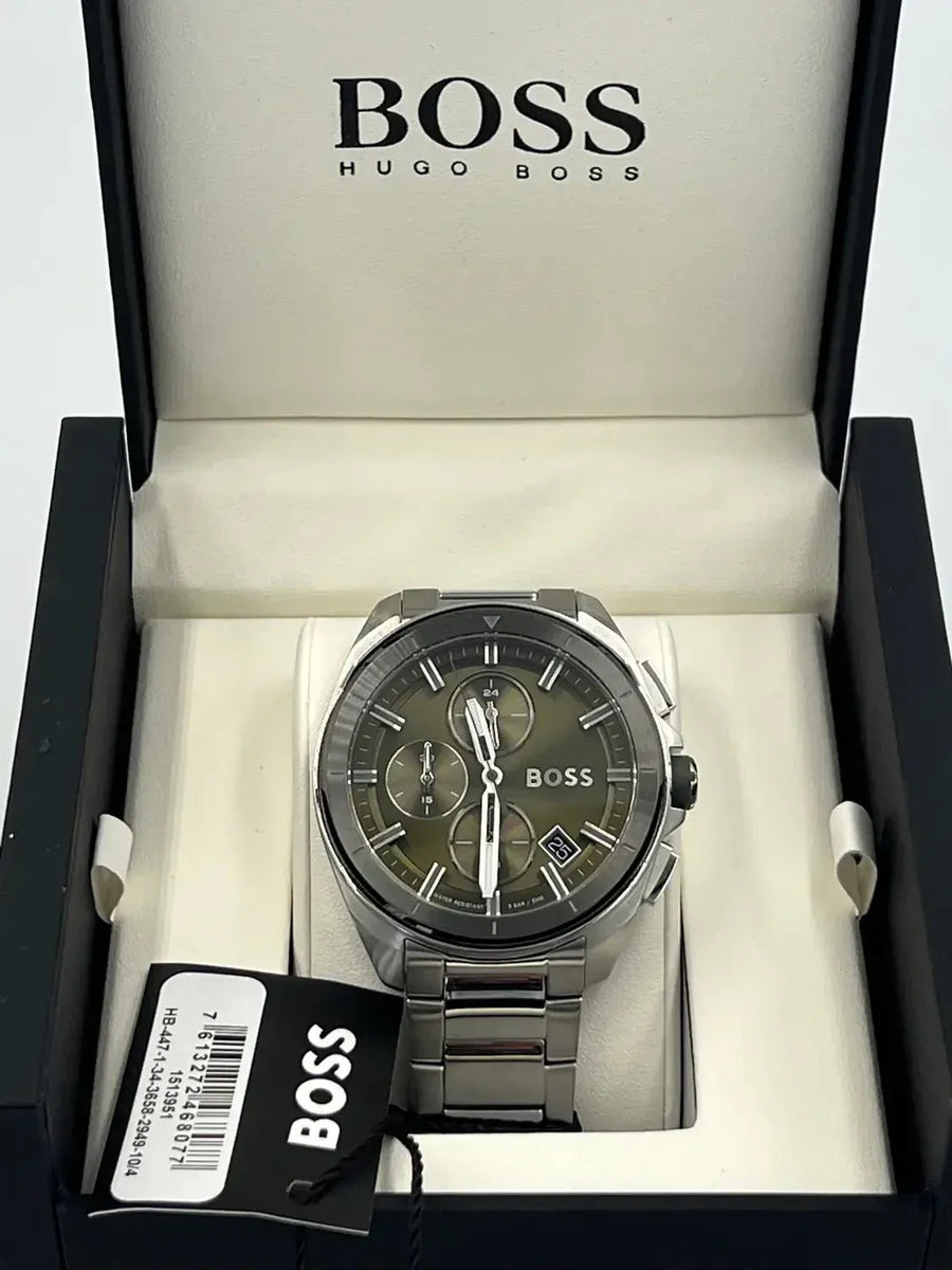 Hugo Boss Volane Grey Dial Silver Steel Strap Watch for Men - 1513951