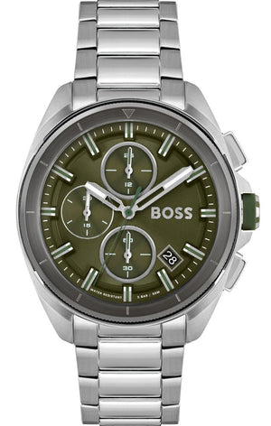 Hugo Boss Volane Grey Dial Silver Steel Strap Watch for Men - 1513951
