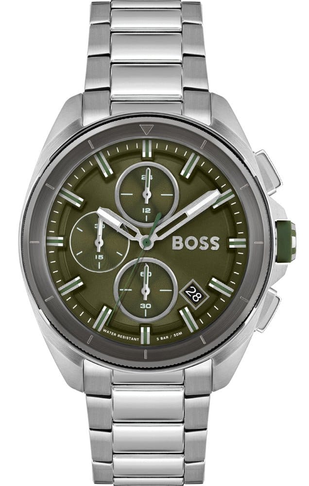 Hugo Boss Volane Grey Dial Silver Steel Strap Watch for Men - 1513951