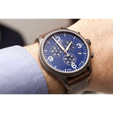 Tissot Chrono XL Blue Dial Brown Leather Strap Watch For Men - T116.617.36.047.00