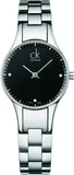 Calvin Klein Simplicity Black Dial Silver Steel Strap Watch for Women - K4323104