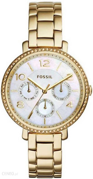 Fossil Rye Mother of Pearl White Dial Gold Steel Strap Watch for Women - ES3756