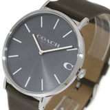 Coach Charles Grey Dial Black Leather Strap Watch for Men - 14602150