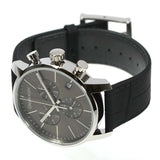 Calvin Klein City Chronograph Black Dial Black Leather Strap Watch for Men - K2G271C3