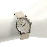 Calvin Klein City White Dial White Leather Strap Watch for Women - K2G231XH