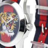 Gucci G Timless Le Marche Des Merveilles Blue & Red Dial Blue & Red Nylon Strap Unisex Watch  - YA126495