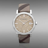 Burberry The City Nova Beige Dial Grey Leather Strap Watch for Women - BU9023