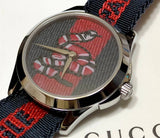 Gucci Le Marche Des Merveilles Blue Red Dial Blue Red Nylon Strap Unisex Watch - YA126493