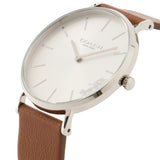 Coach Perry Silver Dial Brown Leather Strap Watch for Women - 14503120