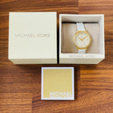 Michael Kors Cinthia Mother of Pearl Dial White Leather Strap Watch for Women - MK2662