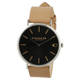 Coach Charles Black Dial Brown Leather Strap Watch for Men - 14602155