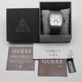 Guess Phoenix Multifunction Crystals Silver Dial Black Steel Strap Watch For Men - GW0094G3