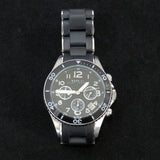 Marc Jacobs Rock Chronograph Black Dial Black Silicone Strap Watch for Women - MBM2551