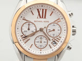 Michael Kors Bradshaw Chronograph White Dial Two Tone Steel Strap Watch For Women - MK7258