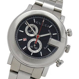 Gucci G Chrono Black Dial Silver Steel Strap Watch For Men - YA101309