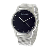 Calvin Klein City Chronograph Black Dial Silver Mesh Bracelet Watch for Men - K2G2G121