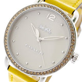 Coach Delancey White Dial Yellow Leather Strap Watch for Women - 14502882