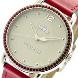 Coach Delancey White Dial Red Leather Strap Watch for Women - 14502878