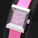 Gucci G-Frame Square Fuchsia Mother of Pearl Dial Fuchsia Leather Strap Watch For Women - YA128533