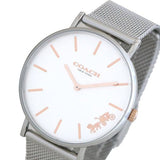 Coach Perry White Dial Silver Mesh Bracelet Watch for Women - 14503124